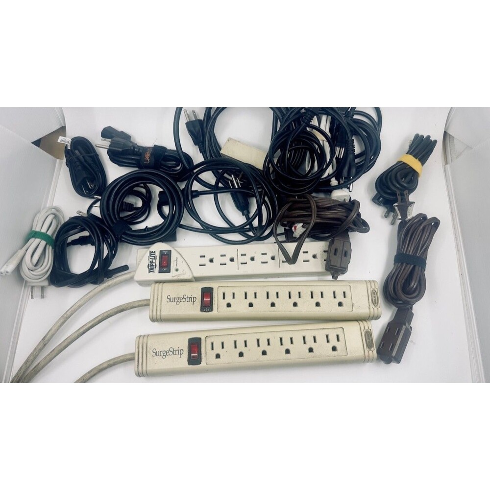 Bundle of power strips and cables